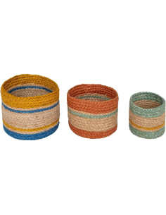 Lot de 3 paniers Marrakech jute Multicolore Atmosphera