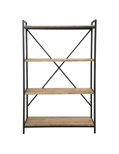 Étagère 4 Étages Edena En Métal Et Acacia Noir Atmosphera