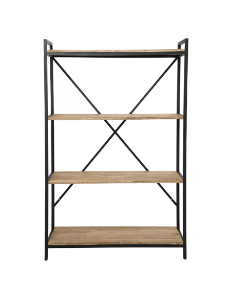 Étagère 4 Étages Edena En Métal Et Acacia Noir Atmosphera