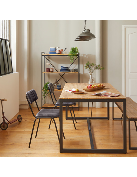 Étagère 4 Étages Edena En Métal Et Acacia Noir Atmosphera