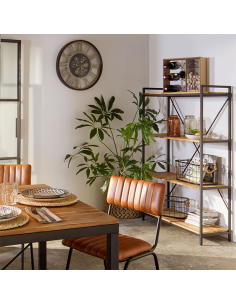 Étagère 4 Étages Edena En Métal Et Acacia Noir Atmosphera 2