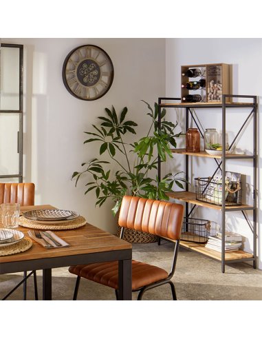 Étagère 4 Étages Edena En Métal Et Acacia Noir Atmosphera