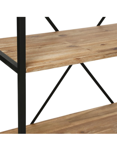 Étagère 4 Étages Edena En Métal Et Acacia Noir Atmosphera