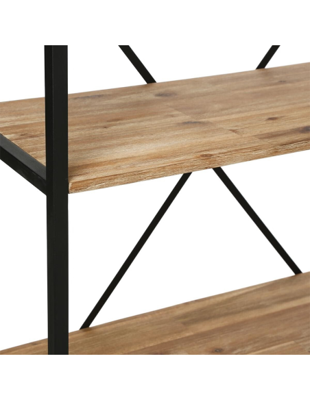 Étagère 4 Étages Edena En Métal Et Acacia Noir Atmosphera