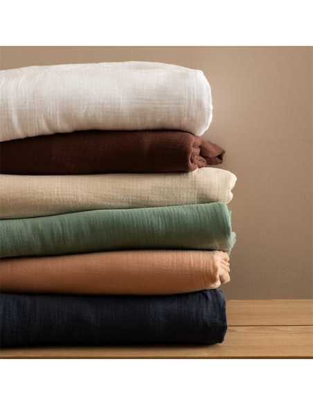 Parure de lit 3 pièces Flora 260x240 Beige Lin Atmosphera