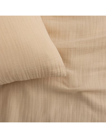 Parure de lit 3 pièces Flora 260x240 Beige Lin Atmosphera