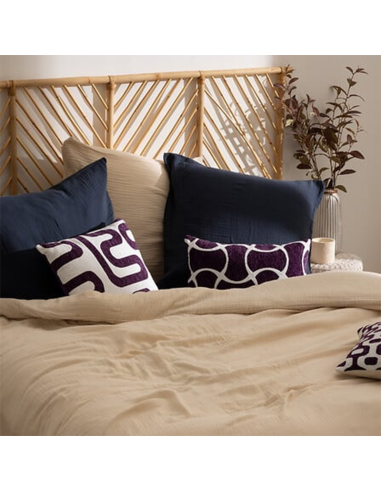 Parure de lit 3 pièces Flora 260x240 Beige Lin Atmosphera