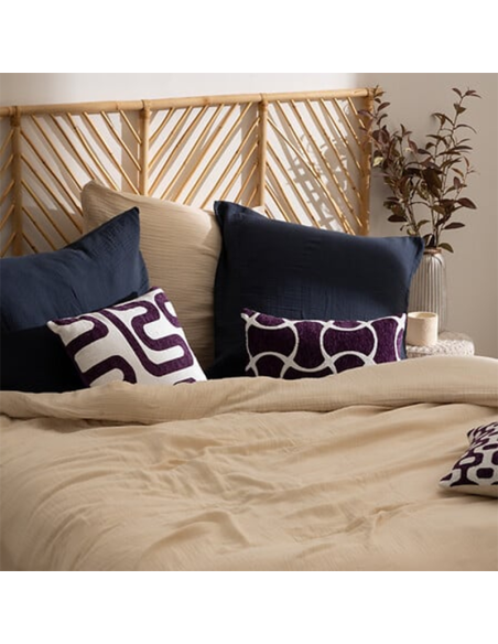 Parure de lit 3 pièces Flora 260x240 Beige Lin Atmosphera