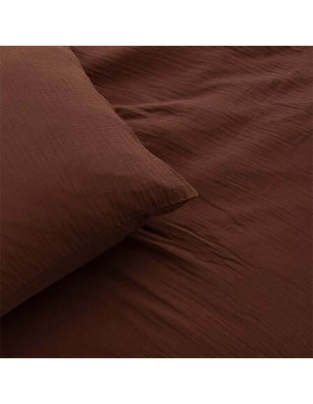 Parure de lit 3 pièces Flora 260x240 Marron Atmosphera