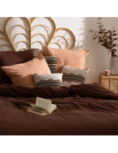 Parure de lit 3 pièces Flora 260x240 Marron Atmosphera 2