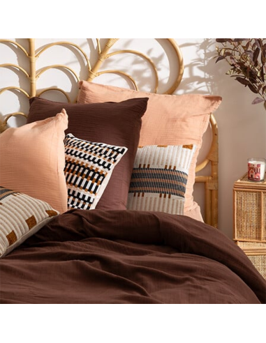 Parure de lit 3 pièces Flora 260x240 Marron Atmosphera