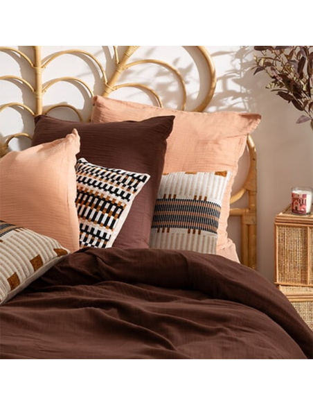 Parure de lit 3 pièces Flora 260x240 Marron Atmosphera