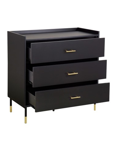 Commode 3 tiroirs Tedy Noir Atmosphera
