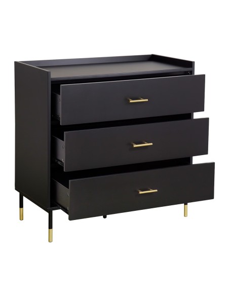 Commode 3 tiroirs Tedy Noir Atmosphera