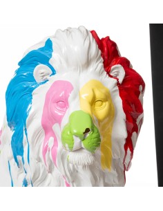 Statuette Lion Chance Blanc Atmosphera 2