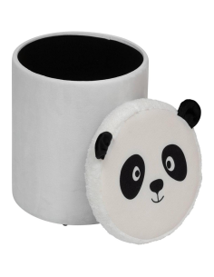 Pouf De Rangement Pliant Panda Noir Blanc Atmosphera For Kids 2
