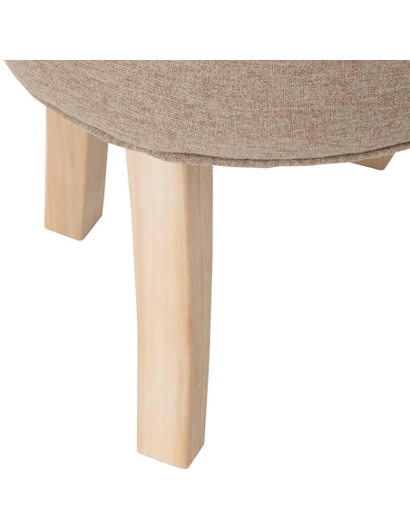 Tabouret D'appoint Adriel En Velours Beige Atmosphera