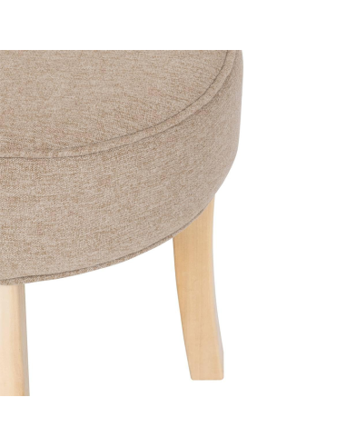 Tabouret D'appoint Adriel En Velours Beige Atmosphera