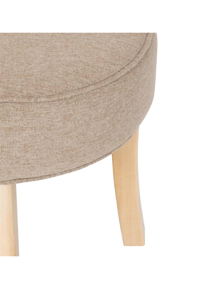 Tabouret D'appoint Adriel En Velours Beige Atmosphera