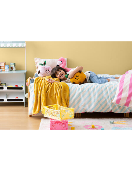 Parure de lit enfant réversible rayures Violet 140x 200 Atmosphera For Kids