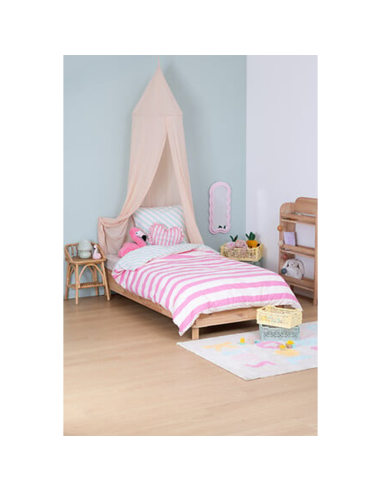 Parure de lit enfant réversible rayures Violet 140x 200 Atmosphera For Kids