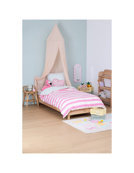 Parure de lit enfant réversible rayures Violet 140x 200 Atmosphera For Kids