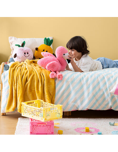 Parure de lit enfant réversible rayures Violet 140x 200 Atmosphera For Kids