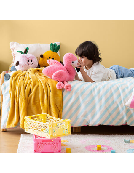 Parure de lit enfant réversible rayures Violet 140x 200 Atmosphera For Kids