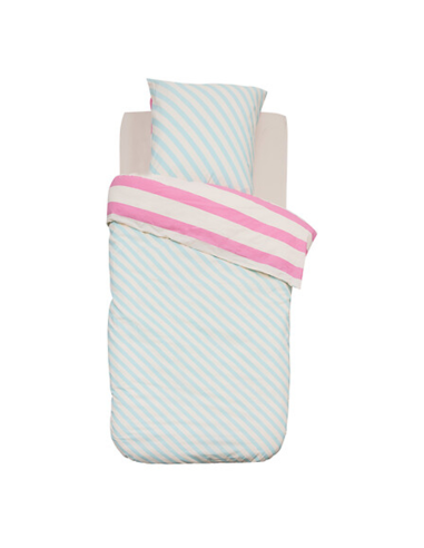 Parure de lit enfant réversible rayures Violet 140x 200 Atmosphera For Kids