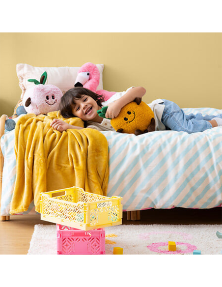 Parure de lit enfant réversible rayures Violet 140x 200 Atmosphera For Kids