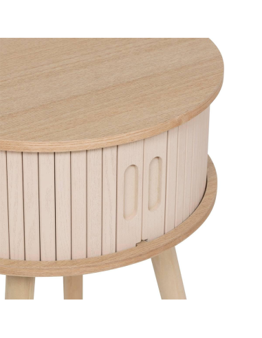 Table De Chevet 2 portes Nysos D40 Beige Atmosphera