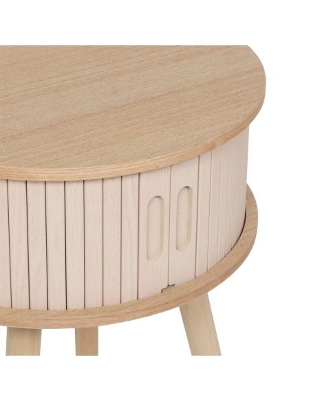 Table De Chevet 2 portes Nysos D40 Beige Atmosphera