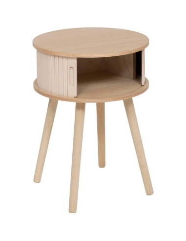 Table De Chevet 2 portes Nysos D40 Beige Atmosphera