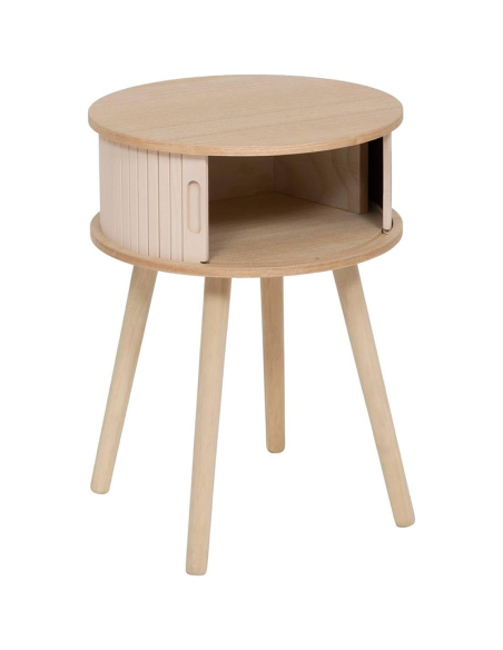 Table De Chevet 2 portes Nysos D40 Beige Atmosphera