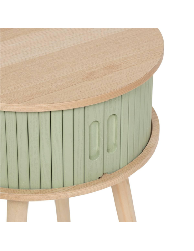 Table De Chevet 2 portes Nysos D40 Vert Olive Atmosphera