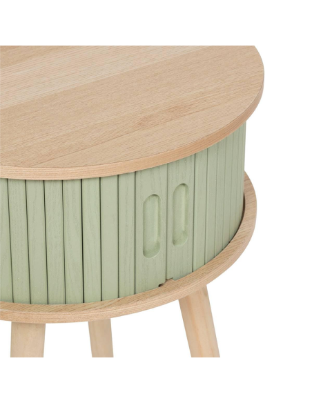 Table De Chevet 2 portes Nysos D40 Vert Olive Atmosphera