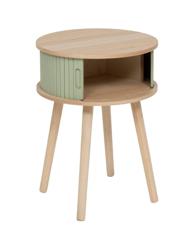 Table De Chevet 2 portes Nysos D40 Vert Olive Atmosphera