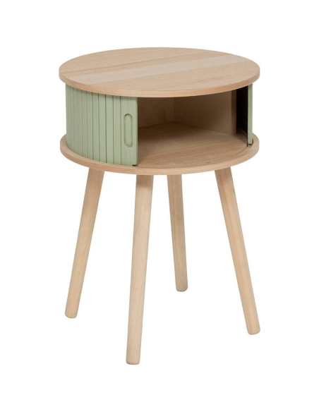 Table De Chevet 2 portes Nysos D40 Vert Olive Atmosphera
