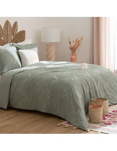Parure de lit 3 pièces Jacquard Wild Romance 240x220 Vert Atmosphera
