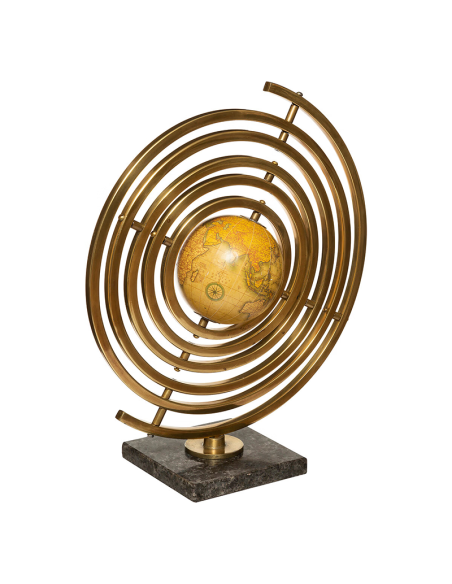 Globe terrestre Sandy en métal Doré Atmosphera