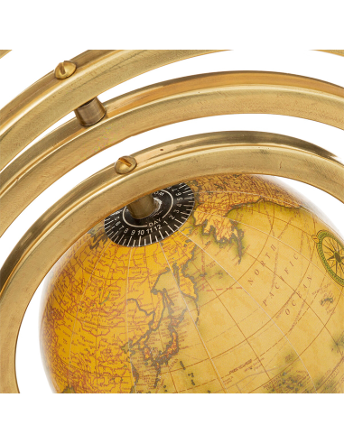 Globe terrestre Sandy en métal Doré Atmosphera