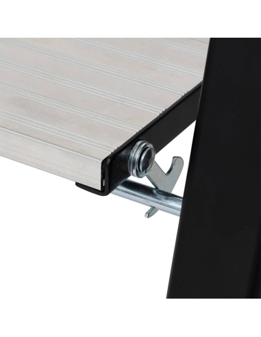 Marchepied 2 marches pliant aluminium Gris Five