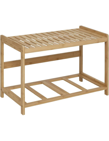 Banc De Rangements Tidy Box Avec 2 Paniers En Bambou Marron Five