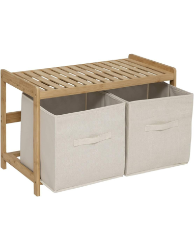 Banc De Rangements Tidy Box Avec 2 Paniers En Bambou Marron Five