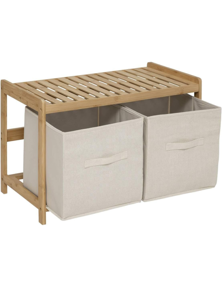 Banc De Rangements Tidy Box Avec 2 Paniers En Bambou Marron Five