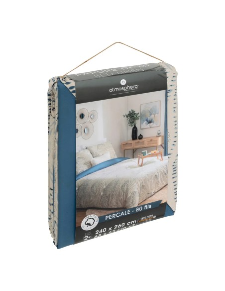 Parure de lit Ilyan 260 x 240 Bleu Atmosphera