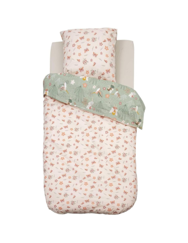 Parure de lit imprimée fée 140x200 Vert Beige Atmopshera For Kids
