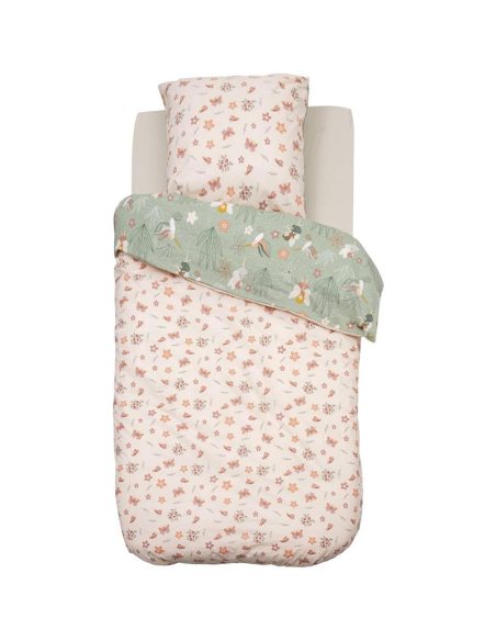 Parure de lit imprimée fée 140x200 Vert Beige Atmopshera For Kids