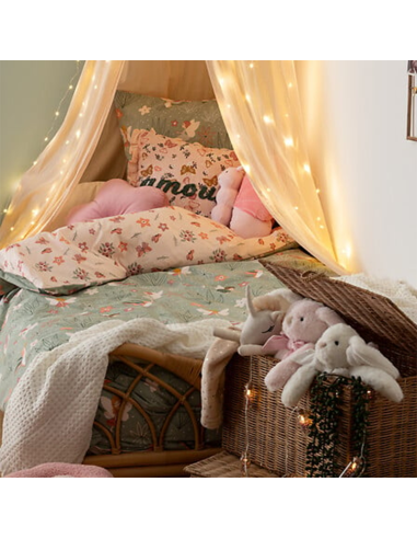 Parure de lit imprimée fée 140x200 Vert Beige Atmopshera For Kids