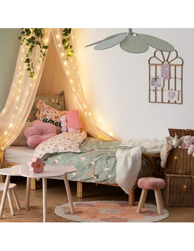 Parure de lit imprimée fée 140x200 Vert Beige Atmopshera For Kids